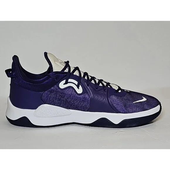 New 17.5 Nike PG 5 TB Paul George Basketball Shoes Purple / White DM5045-502 Men - Picture 9 of 13